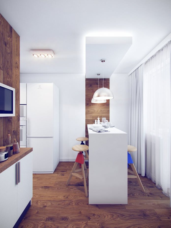 Conception d'un comptoir de bar dans une petite cuisine