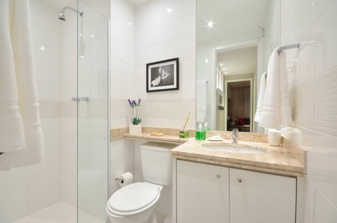 Aménagement d'une petite salle de bain de style moderne