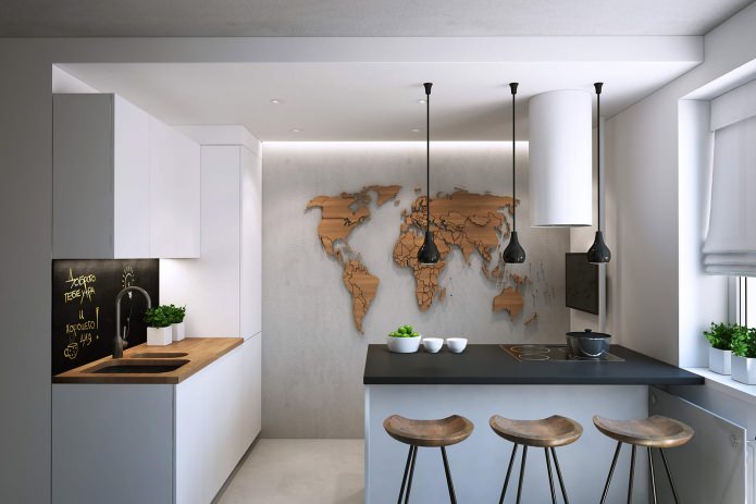 conception d'une cuisine-séjour dans un studio de 43 m².