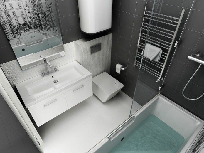 conception d'une salle de bain dans un appartement d'une pièce de 45 m².