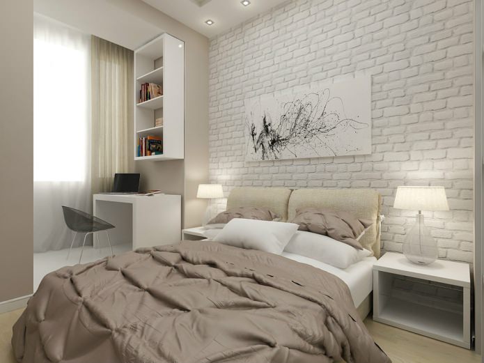conception d'une chambre dans un appartement d'une pièce de 45 m².