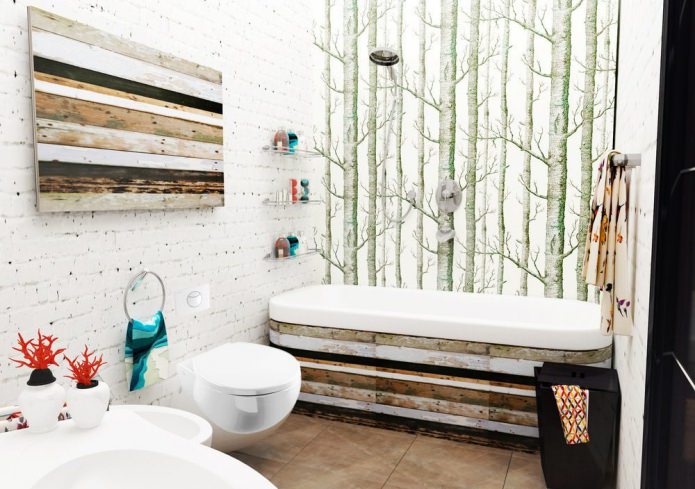 Intérieur de salle de bain éco-style