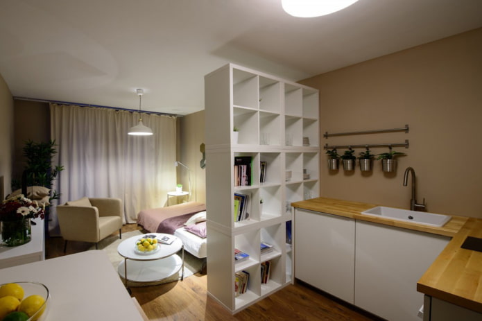 Meubles de zonage cuisine-chambre
