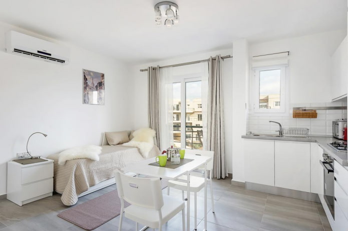 Aménagement intérieur cuisine-chambre