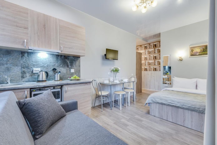 Aménagement intérieur cuisine-chambre