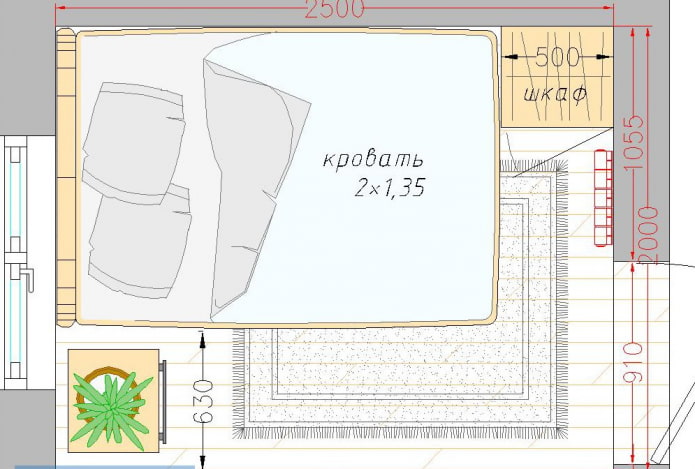 agencement d'une chambre de 5 m²