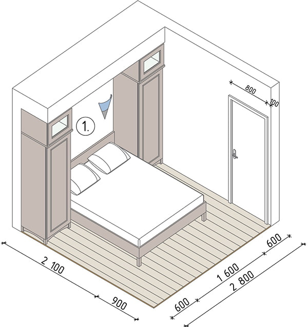 Plan de chambre 6 m²