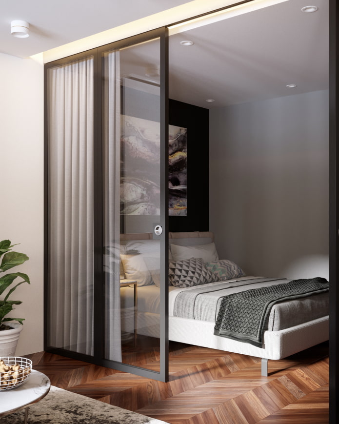 cloison en verre dans la chambre