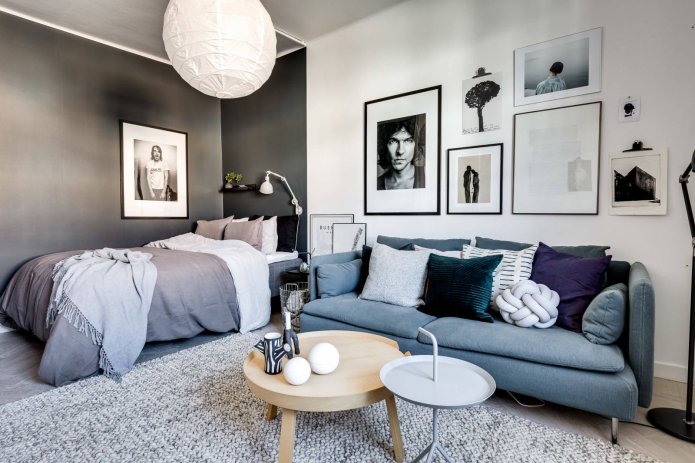 Zonage des couleurs à l'intérieur de la chambre-salon