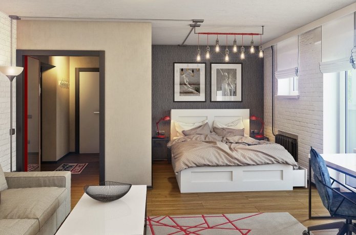 Zonage des couleurs à l'intérieur de la chambre-salon