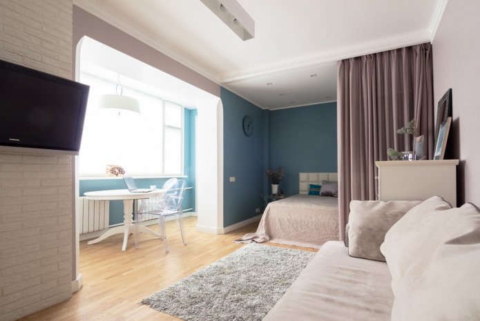 agencement d'une chambre combinée avec un salon