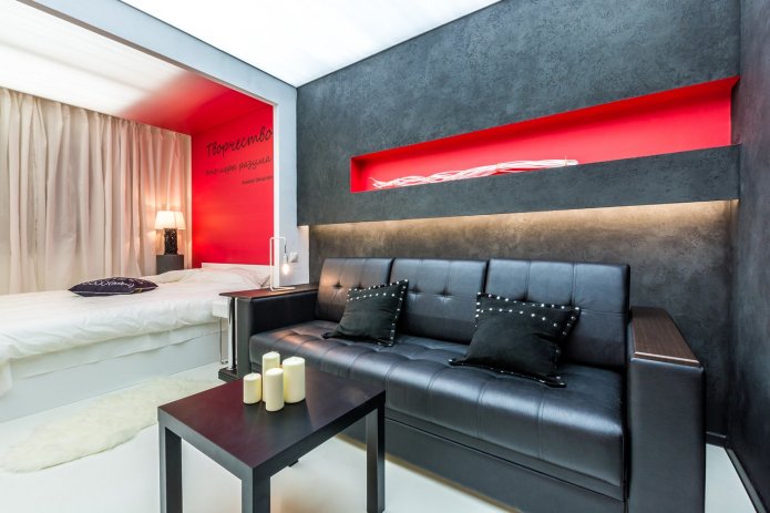 Zonage des couleurs à l'intérieur de la chambre-salon