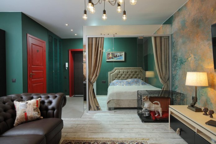 Intérieur chambre-salon style loft