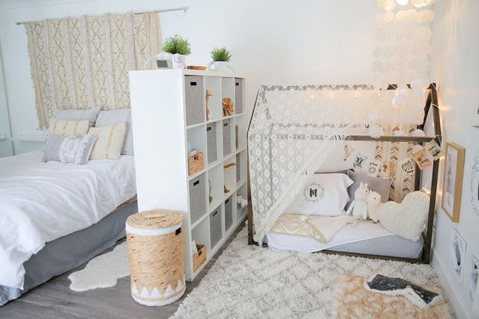 Zonage fonctionnel d'une chambre et d'une chambre d'enfant combinées