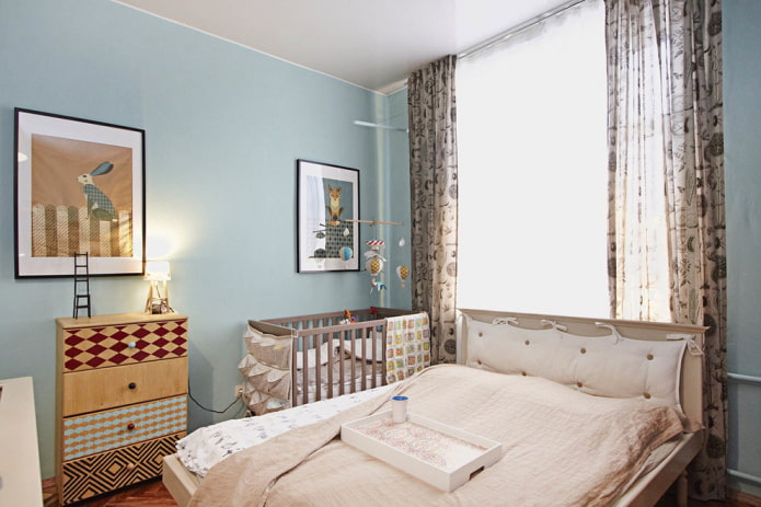 conception d'une petite chambre combinée avec une chambre d'enfant