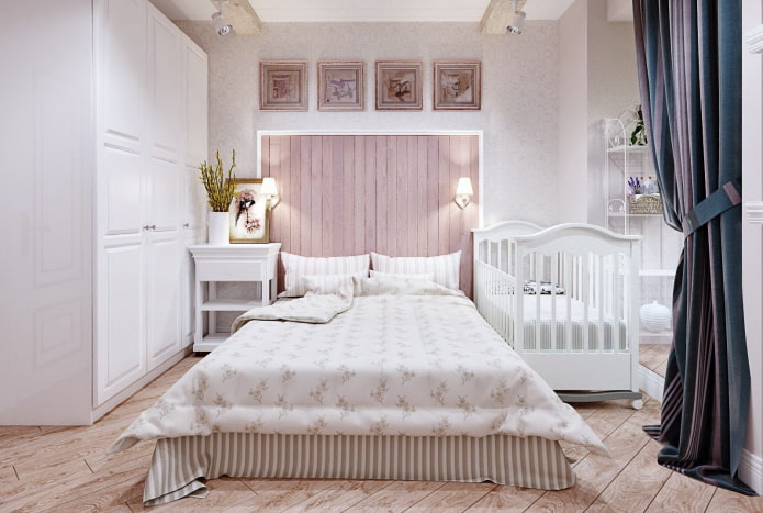 Espace parents dans une chambre combinée avec une chambre d'enfant