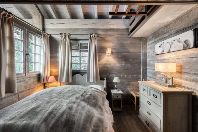chambre aux tons froids
