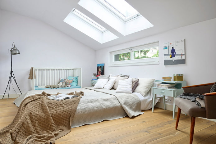 Color scheme of the mansarde bedroom