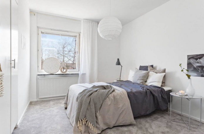 Chambre blanche et grise