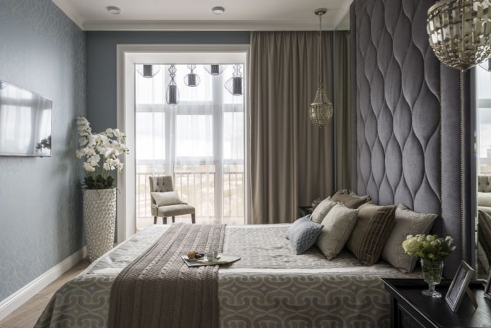 Décoration et éclairage dans la chambre avec loggia