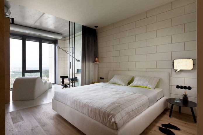 Aménagement intérieur d'une chambre avec loggia