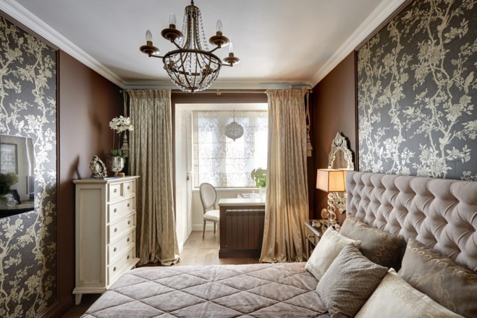 Décoration et éclairage dans une chambre combinée avec une loggia