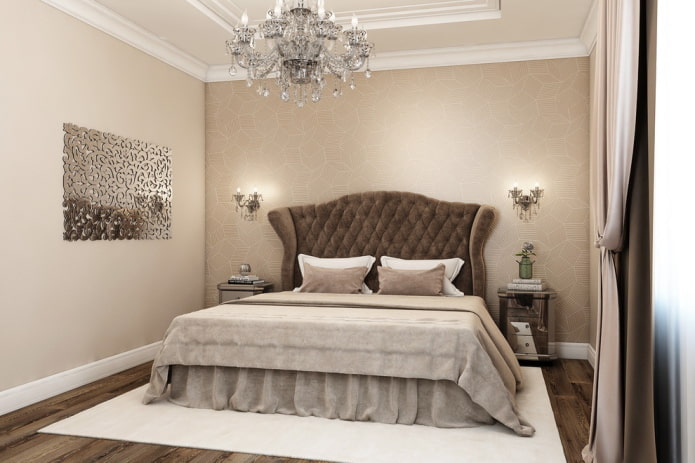 Intérieur de chambre beige chocolat