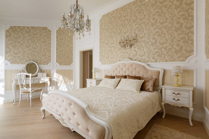 Intérieur de chambre blanc et beige