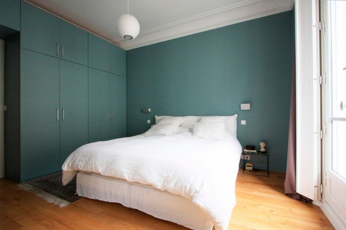 chambre aux tons turquoise