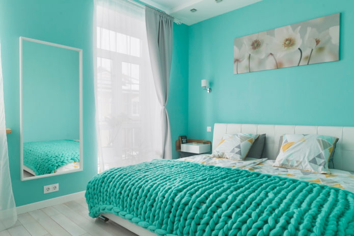 intérieur de chambre turquoise