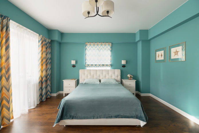 intérieur de chambre turquoise