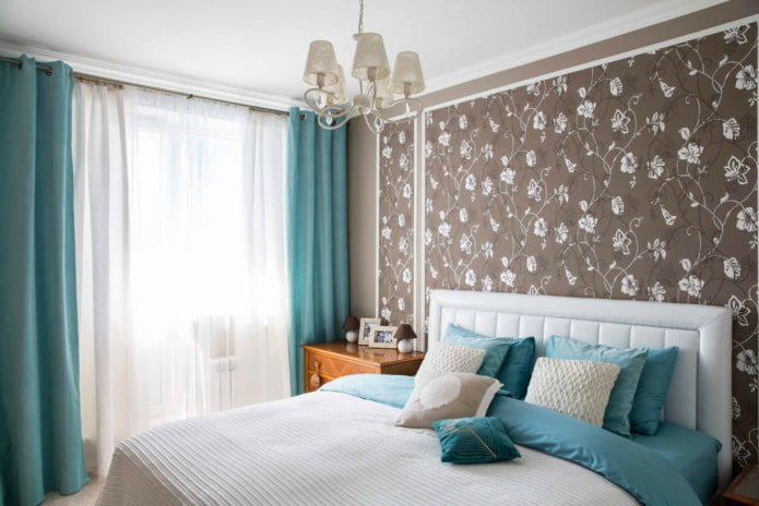 Intérieur de chambre marron et bleu