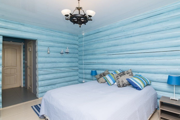 design intérieur de chambre bleue