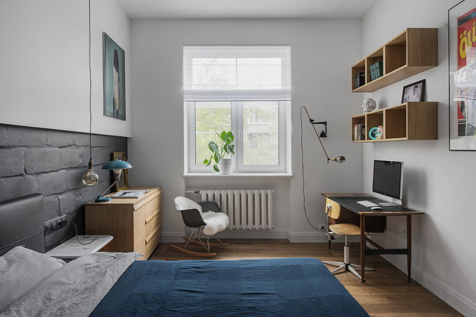 Chambre de style scandinave dans une Khrouchtchevka