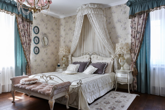 Textiles dans la chambre à coucher de style classique