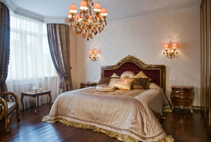 Éclairage de chambre à coucher de style classique