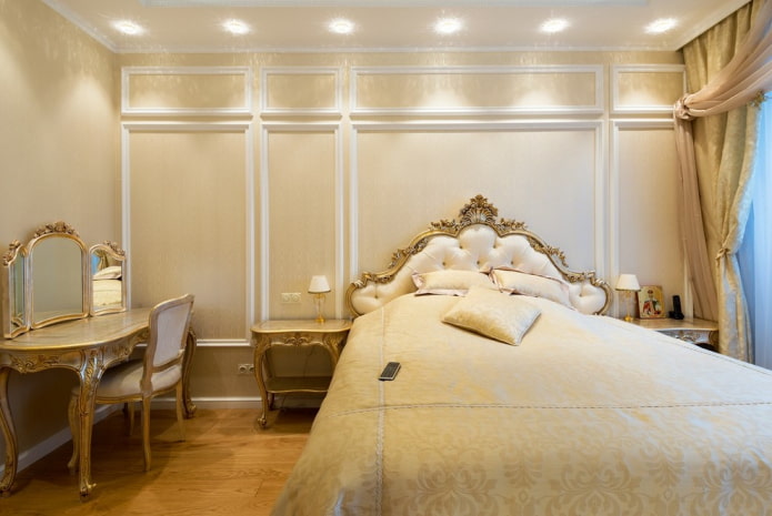Éclairage de chambre à coucher de style classique