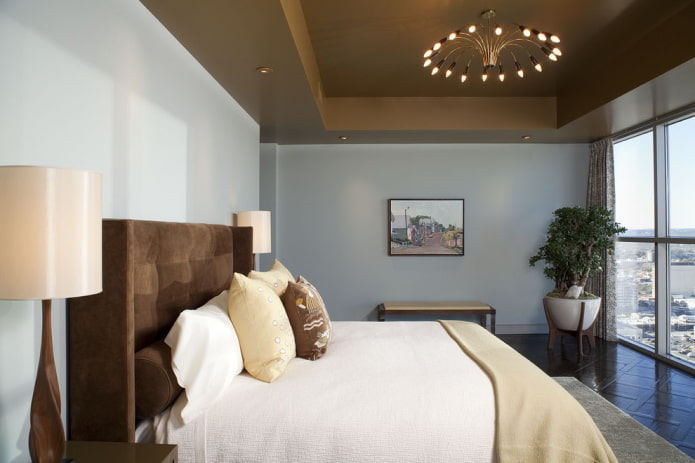 intérieur de chambre gris-brun