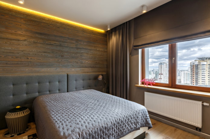 finition à l'intérieur d'une chambre marron