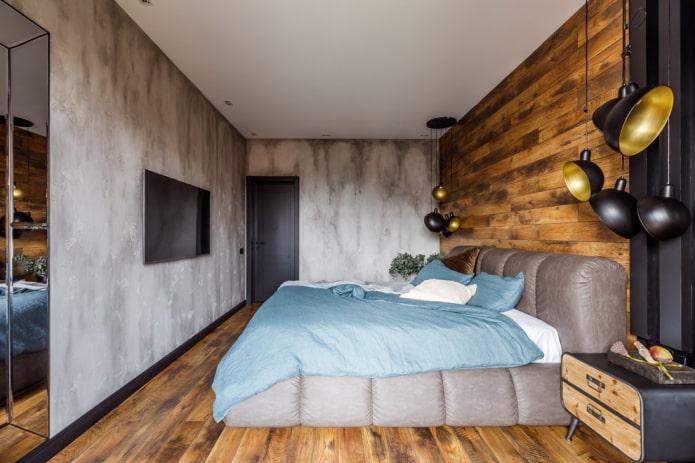 intérieur de chambre gris-brun