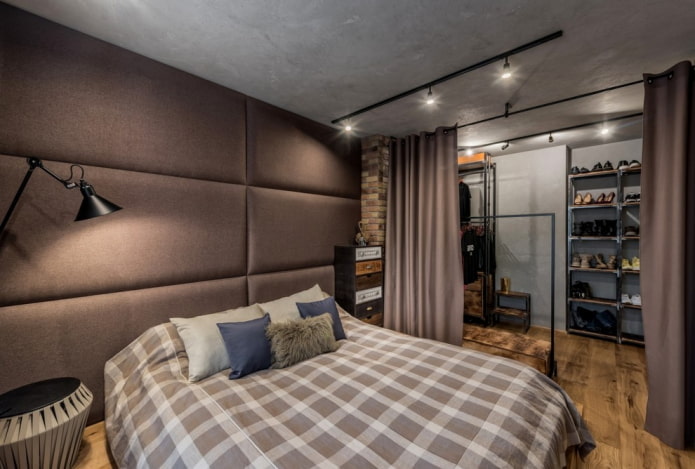 intérieur de chambre gris-brun