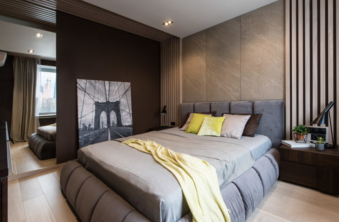 meubles dans l'intérieur d'une chambre marron