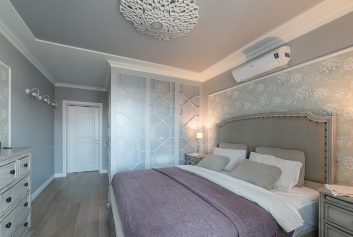 Design intérieur de chambre grise