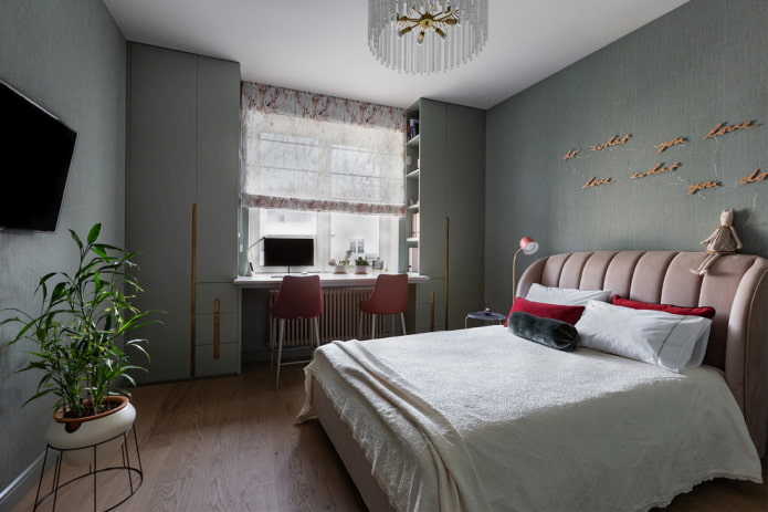 meubles d'une chambre grise