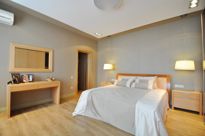 Intérieur de chambre gris-beige
