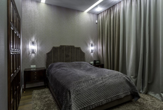 Design intérieur de chambre grise