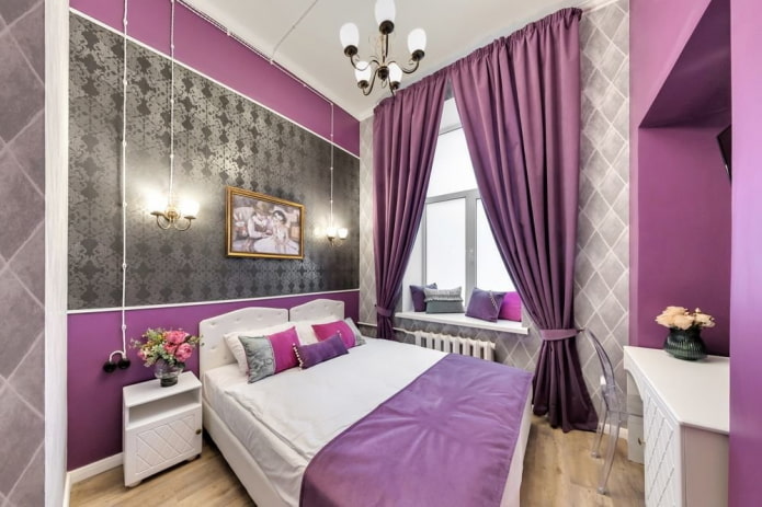Chambre grise aux accents lumineux