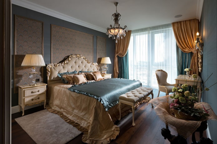Chambre grise aux accents lumineux