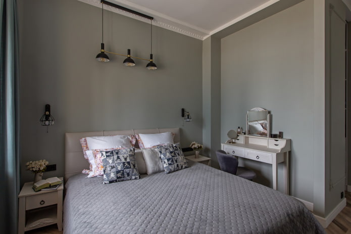 design intérieur de chambre grise