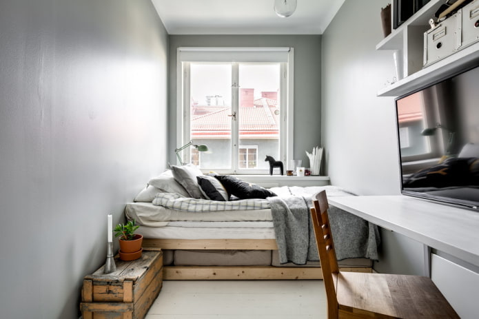 Petite chambre de style scandinave